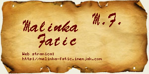 Malinka Fatić vizit kartica
